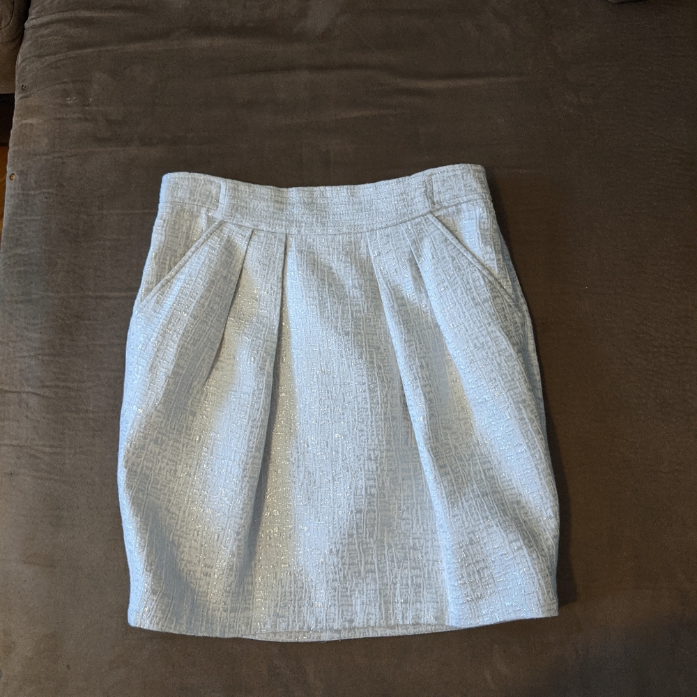 Mango Suit White Skirt with silver patters